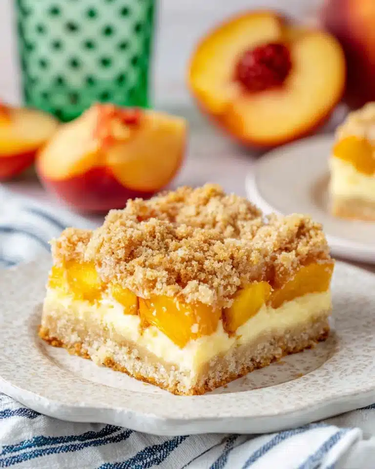 Peach Cobbler Cheesecake Bars Recipe