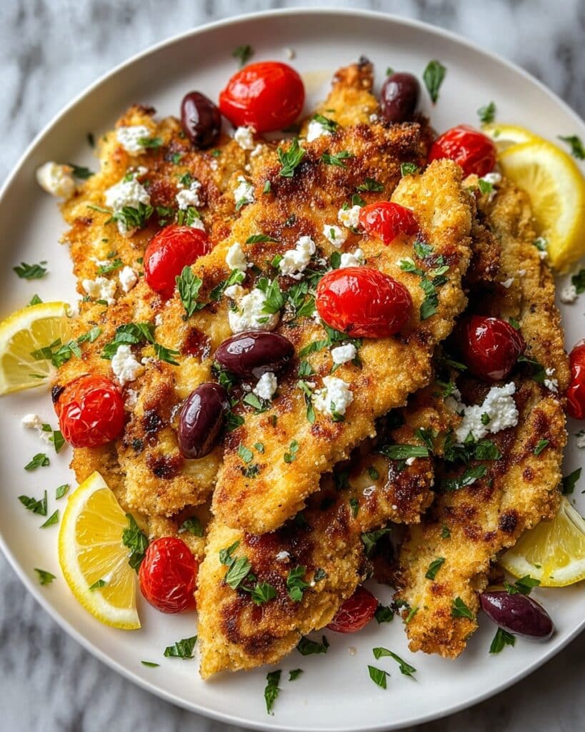 Mediterranean Chicken Tenders with Tomatoes, Olives, and Feta Recipe