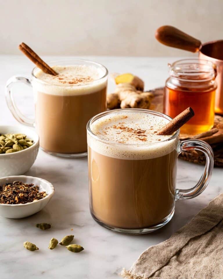 Homemade Chai Latte with Warm Spices and Maple Syrup Recipe