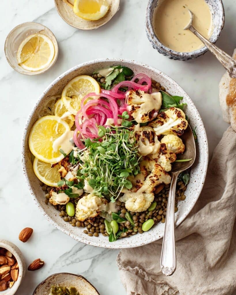 Roasted Cauliflower Salad with Tahini, Pickled Onions, and Dried Apricots Recipe