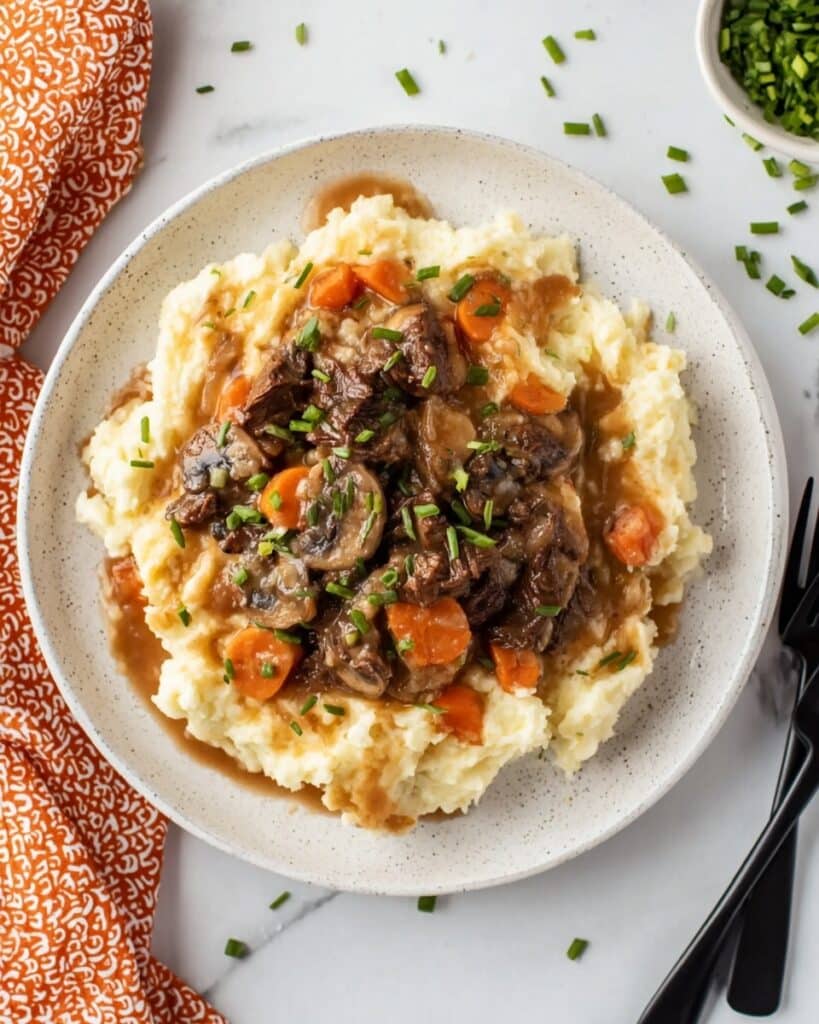 Fall Apple Cider Stew over Mashed Potatoes Recipe