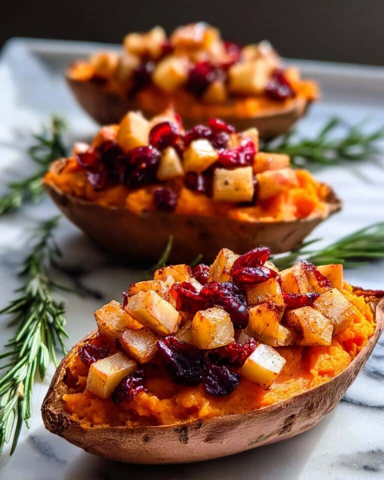 Deliciously Decadent Cranberry Apple Twice-Baked Sweet Potatoes Recipe