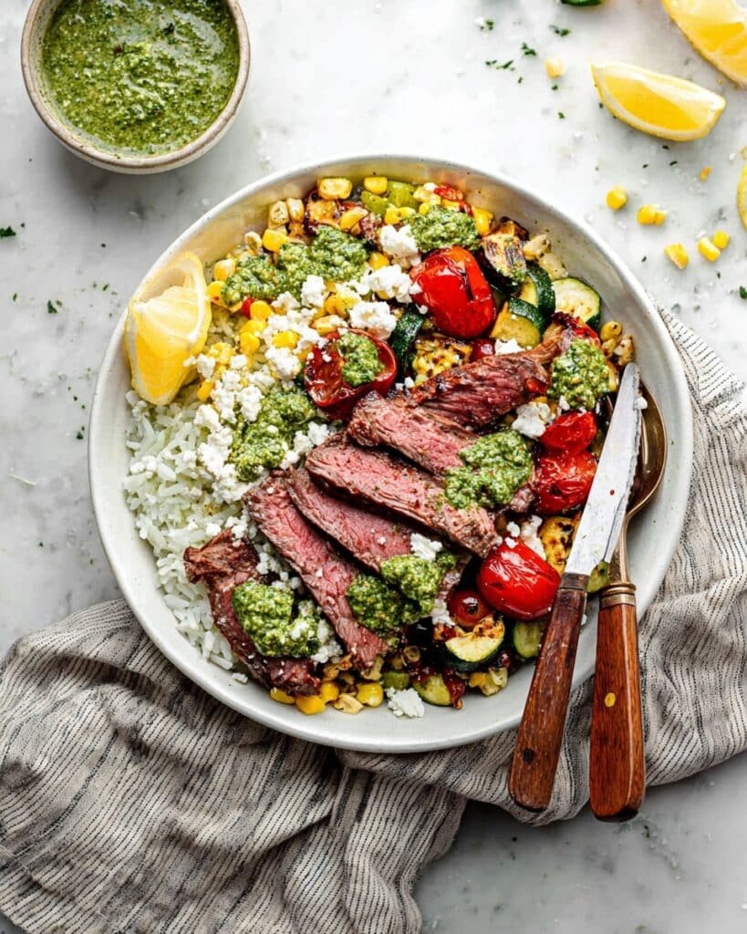30-Minute Grilled Chimichurri Steak Bowl Recipe