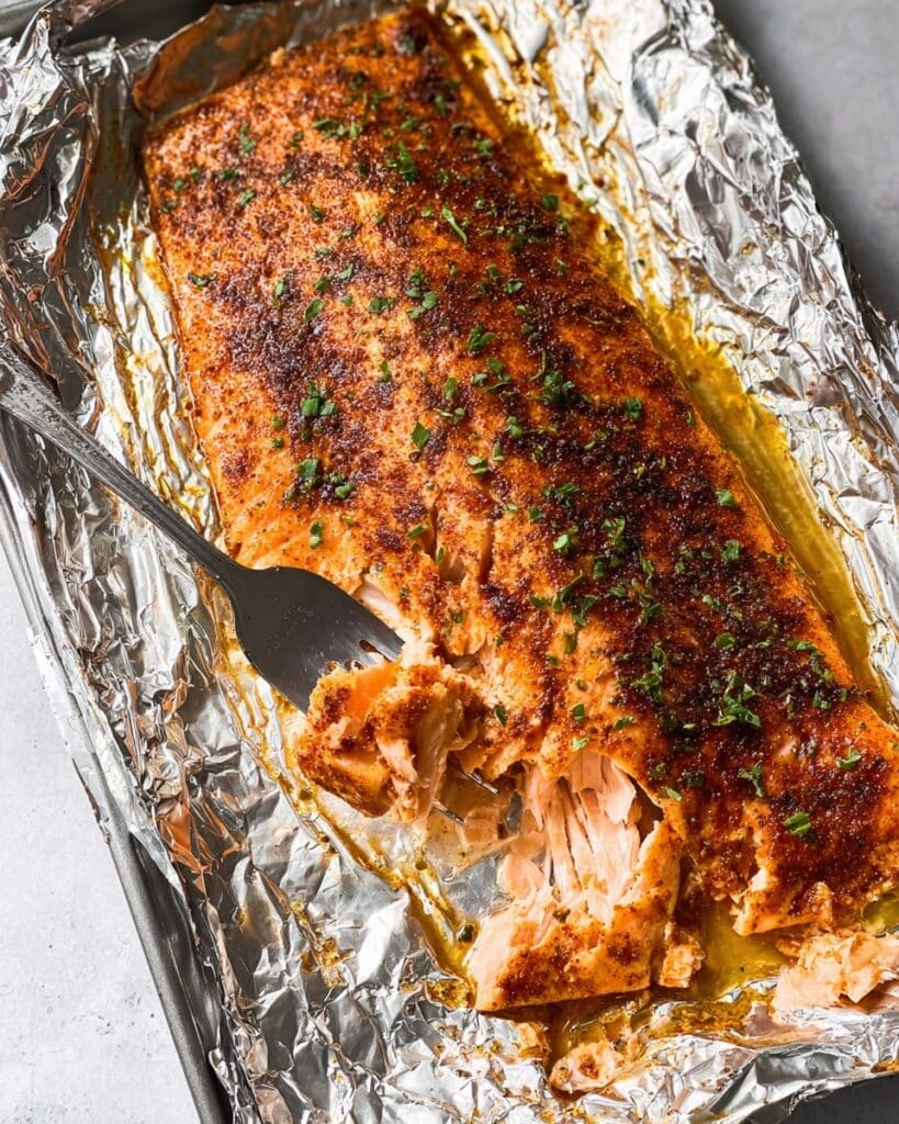 Garlic Butter Brown Sugar Spice Baked Salmon Recipe