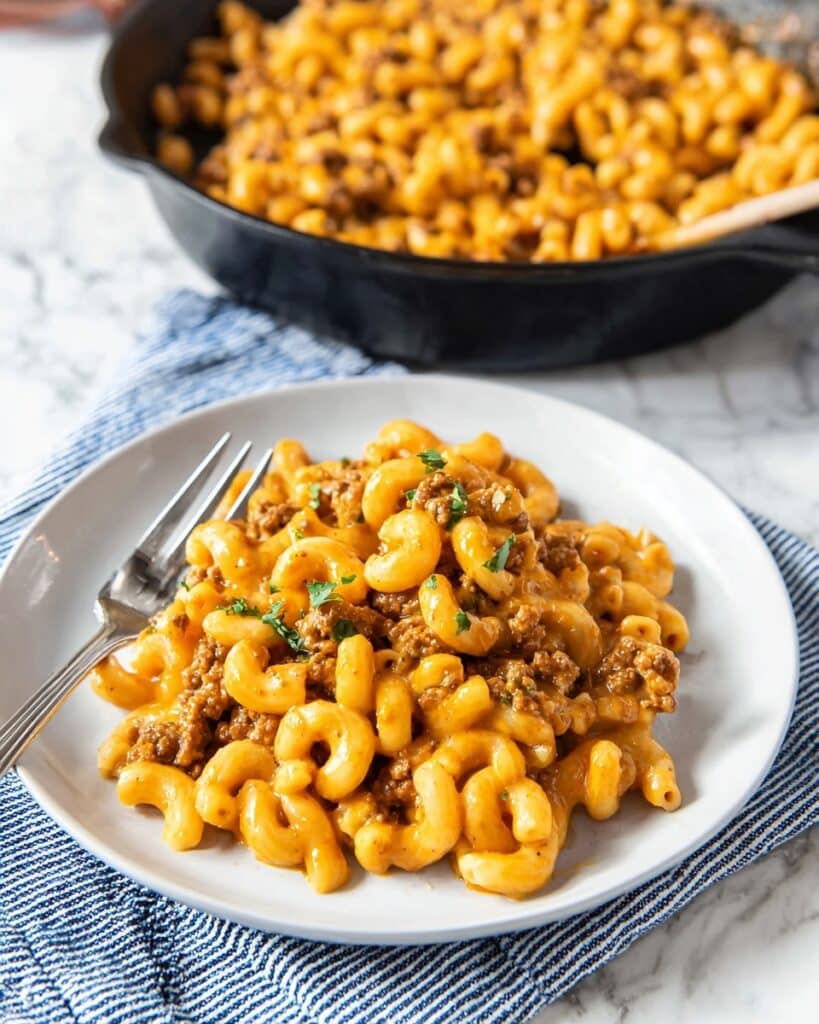 Homemade Cheeseburger Pasta Skillet Recipe