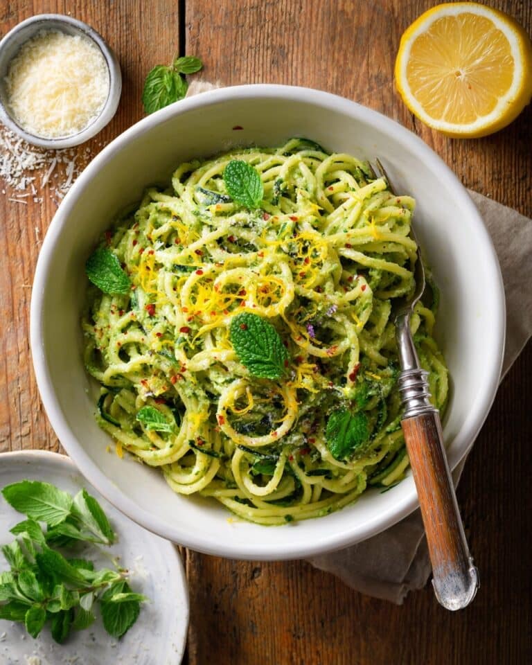 Zucchini Pasta with Lemon, Garlic, and Fresh Herbs Recipe