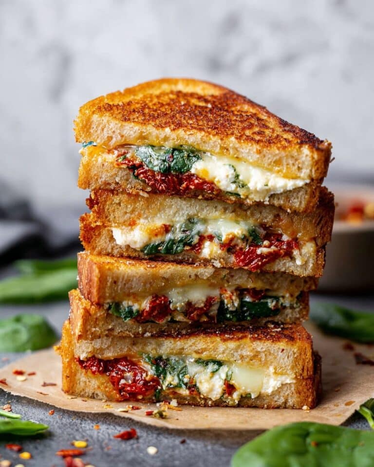 Feta and Spinach Grilled Cheese Sandwich Recipe
