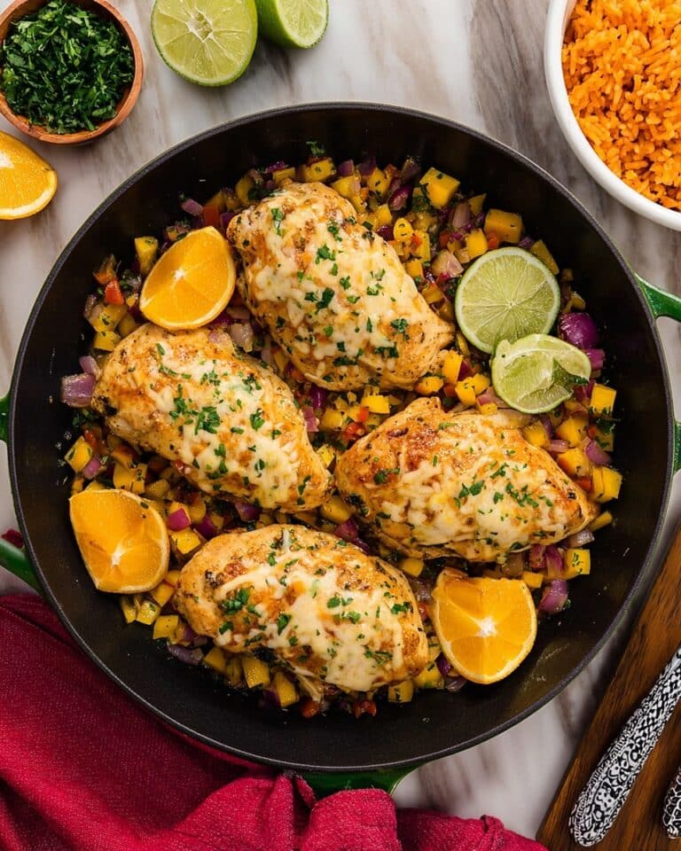 Baja Chicken Skillet with Citrus, Garlic, and Melted Pepper Jack Cheese Recipe