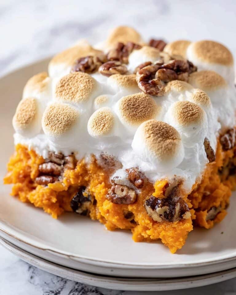 Sweet Potato Casserole with Pecans and Marshmallows Recipe