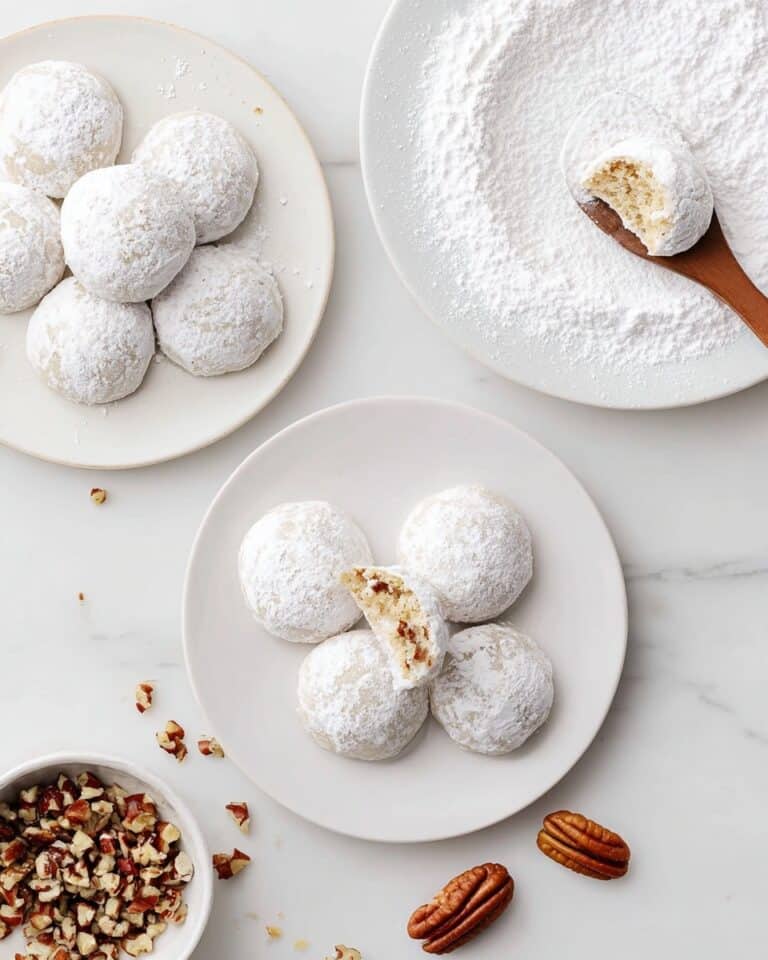 Snowball Cookies: Buttery Shortbread with Pecans coated in Powdered Sugar Recipe