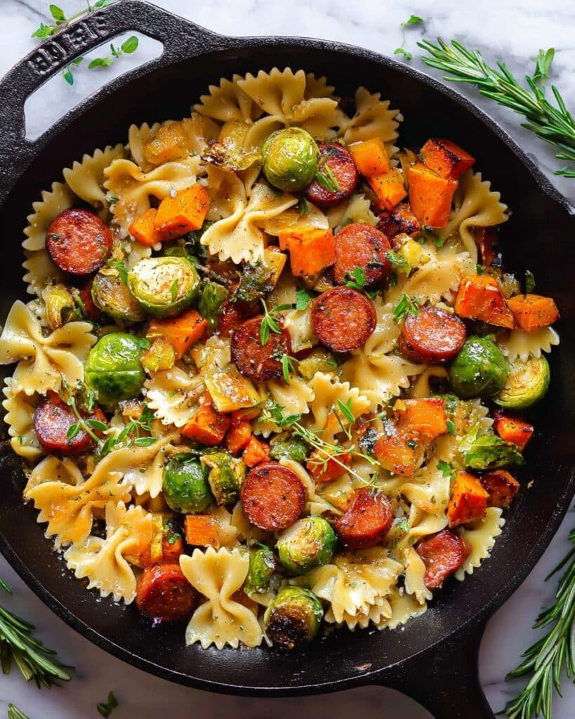 Autumn Sausage, Pasta, and Roasted Vegetable Dinner Recipe
