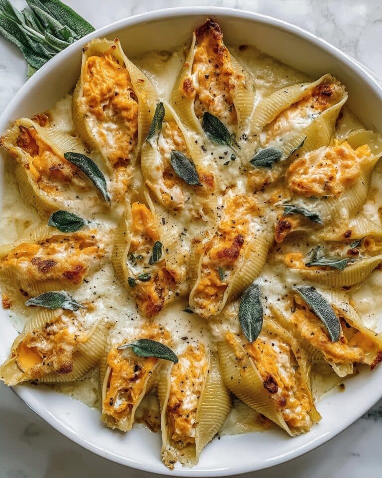 Pumpkin & Gouda Stuffed Shells with Brown Butter Sage Alfredo Recipe