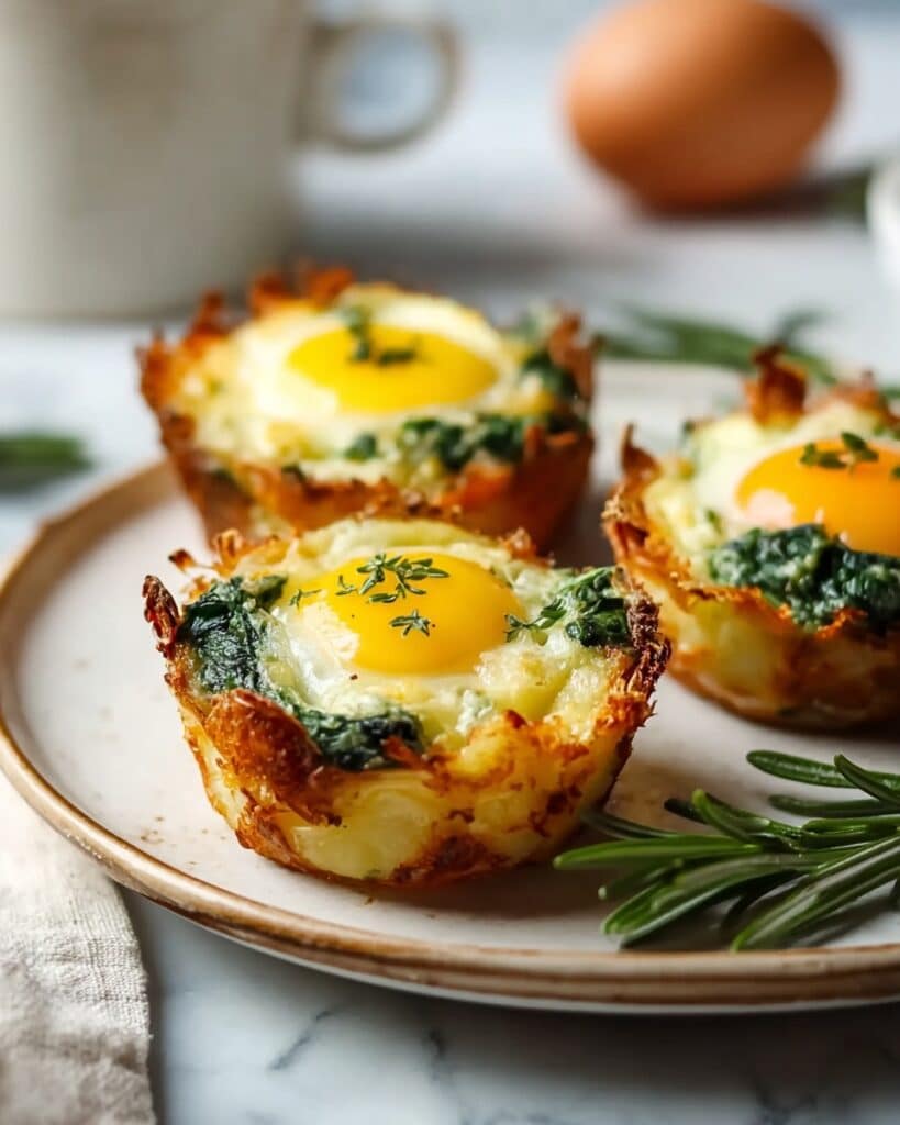 Stuffed Mashed Potato Nests with Turkey, Eggs, and Spinach Recipe