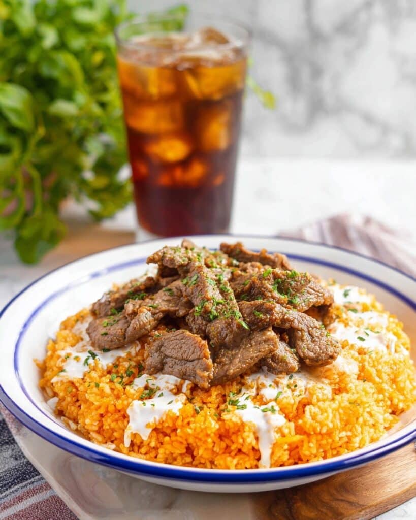 Queso Steak and Spanish Rice Recipe