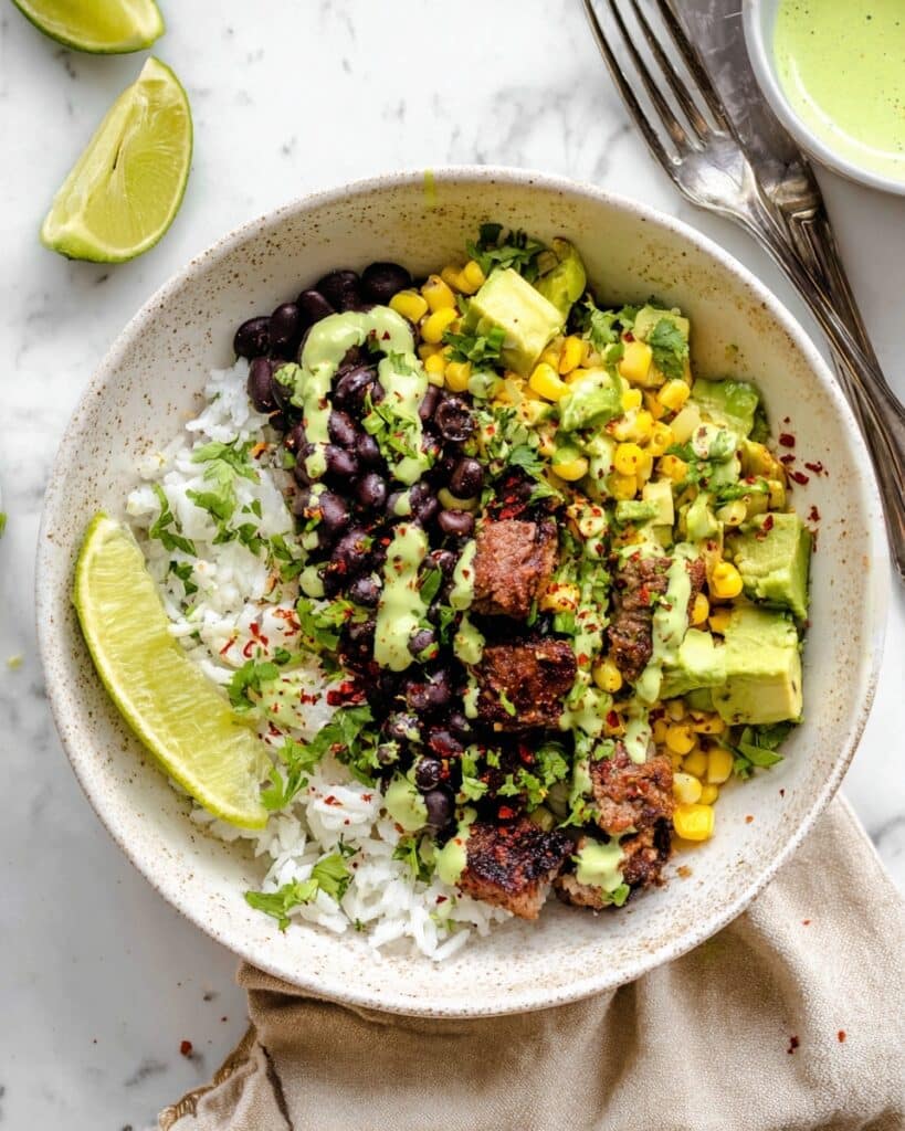 Cilantro Lime Steak and Rice Bowls Recipe