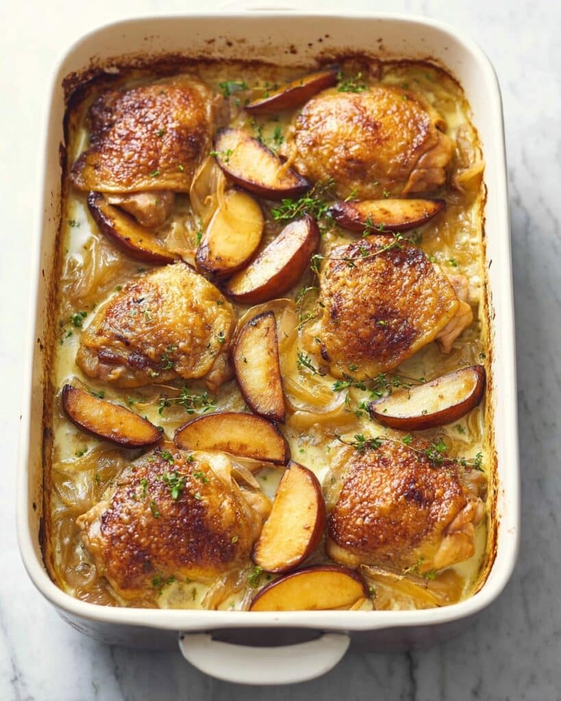 Normandy Chicken with Apples, Leeks, Cider, and Cream Recipe