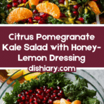 Citrus Pomegranate Kale Salad with Honey-Lemon Vinaigrette Recipe