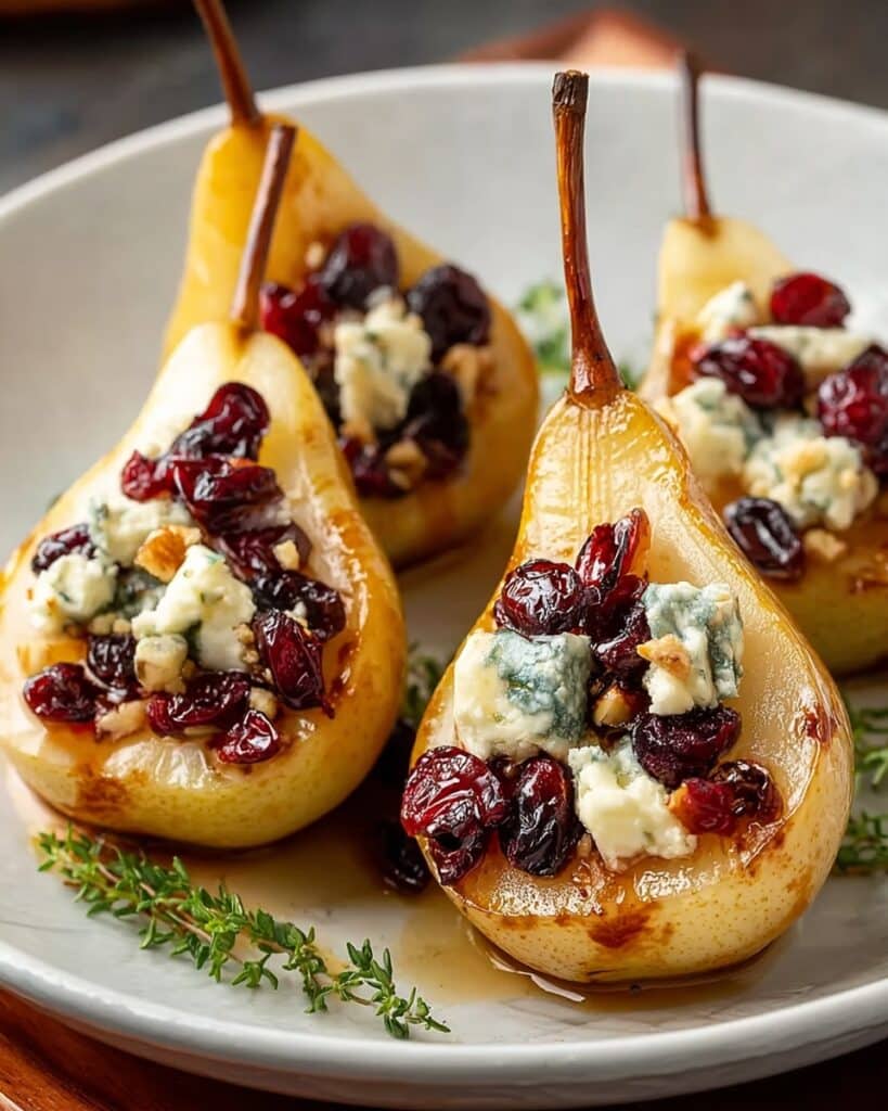 Baked Pears with Feta, Honey, and Cranberries Recipe