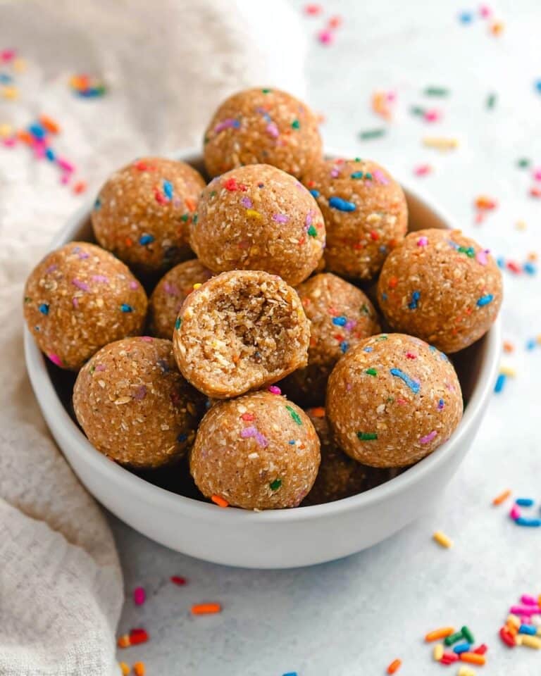 Easy No-Bake Birthday Cake Protein Balls Recipe