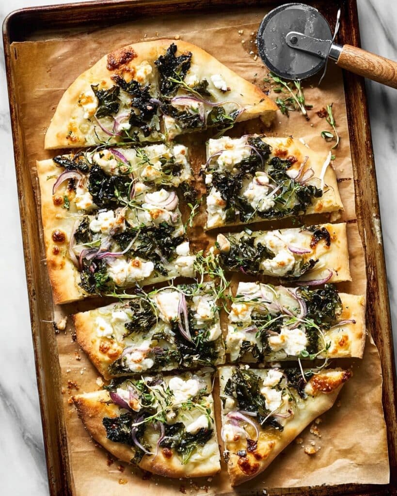 Spinach and Feta White Pizza Recipe