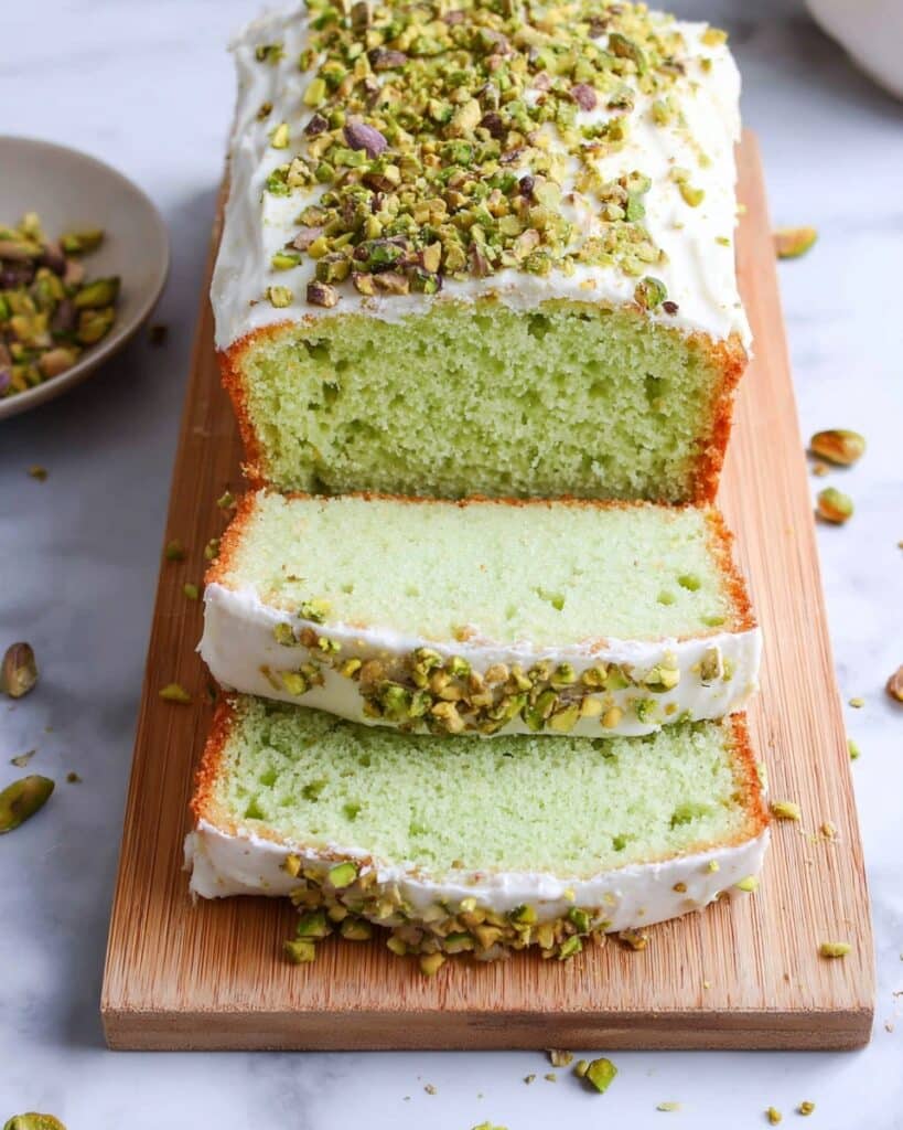 Pistachio Cake Mix Bread with Nutty Glaze Recipe