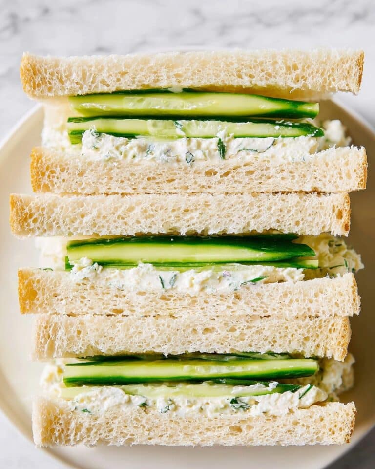 Classic Cucumber Sandwiches with Herb Cream Cheese Recipe