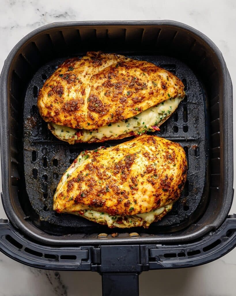 Air Fryer Stuffed Chicken Breast with 3 Cheese Filling Recipe