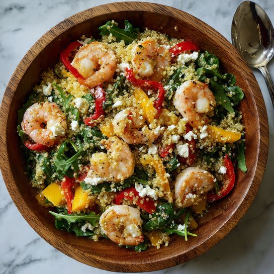 Shrimp Quinoa Salad with Lime & Feta Recipe
