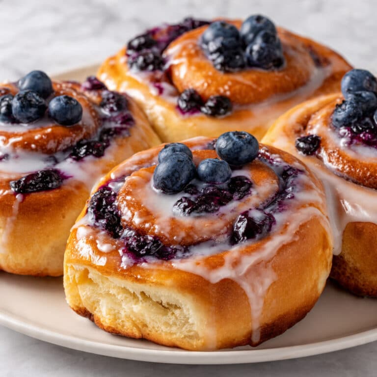 Blueberry Cinnamon Rolls with Cream Cheese Glaze Recipe