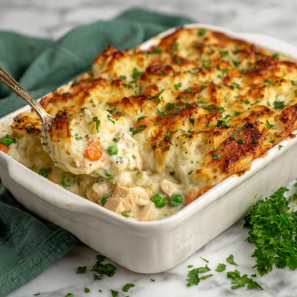 Chicken Cobbler with Cheddar Bay Biscuit Topping Recipe