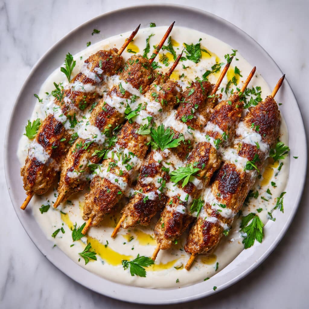 Chicken Kofta with Garlic Yogurt Sauce Recipe