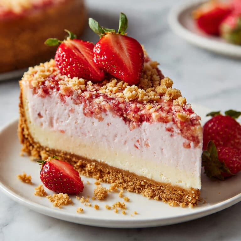No-Bake Strawberry Crunch Cheesecake Recipe