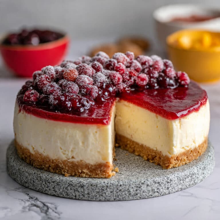 Cranberry Cheesecake with Spiced Crust and Orange-Infused Filling Recipe