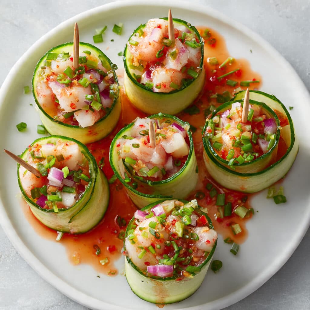 Buffalo Chicken Cucumber Rolls Recipe