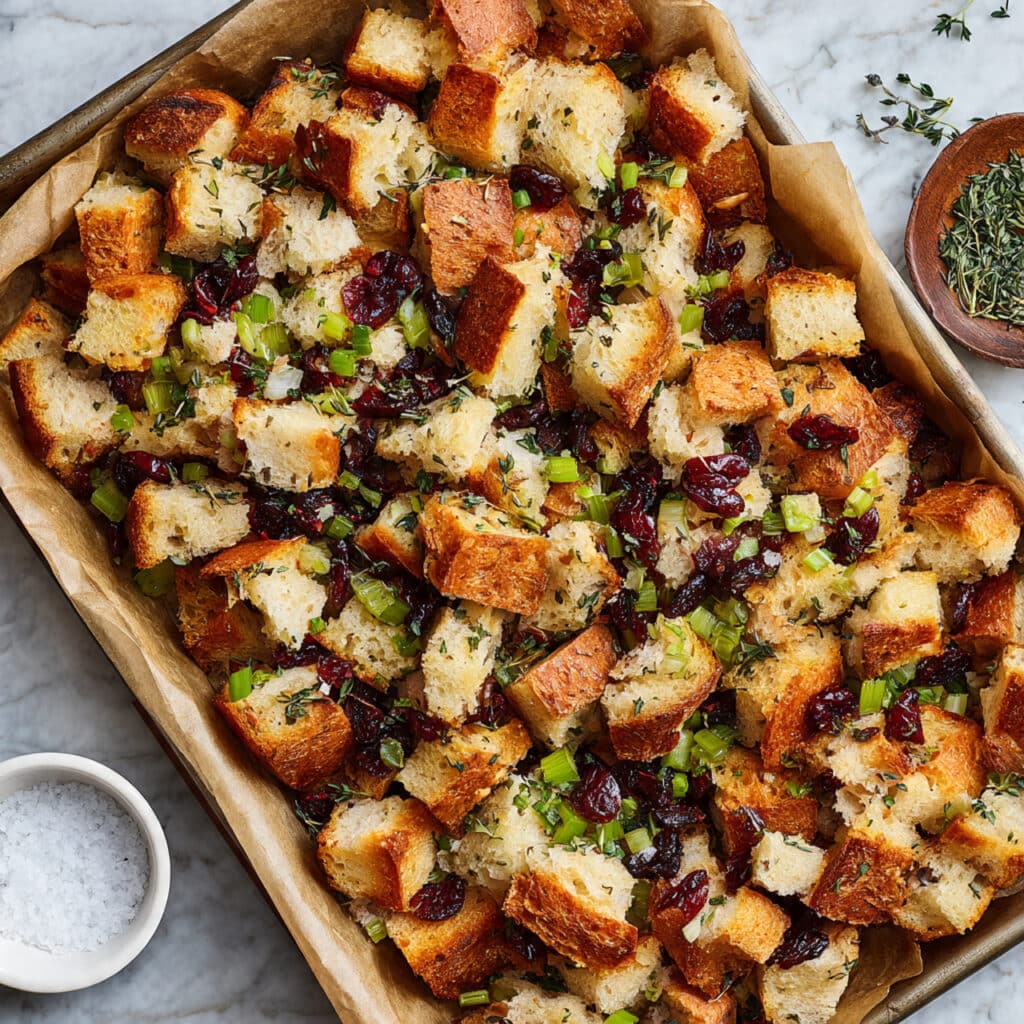 Crispy Sheet Pan Stuffing Recipe