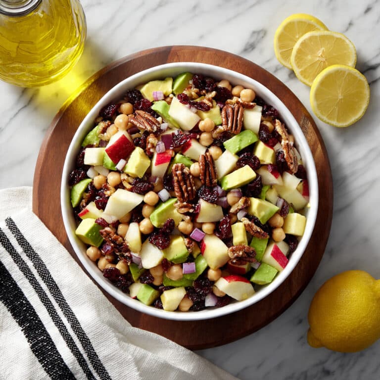 Fall Chickpea Salad with Apple, Avocado, Cranberries, and Feta Recipe