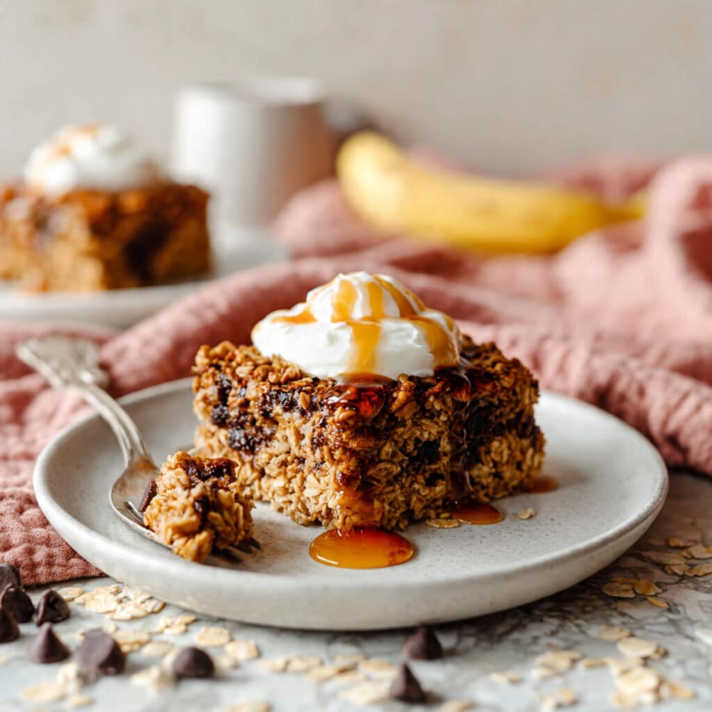 The Best Gooey Chunky Peanut Butter Banana Oatmeal Bars Recipe