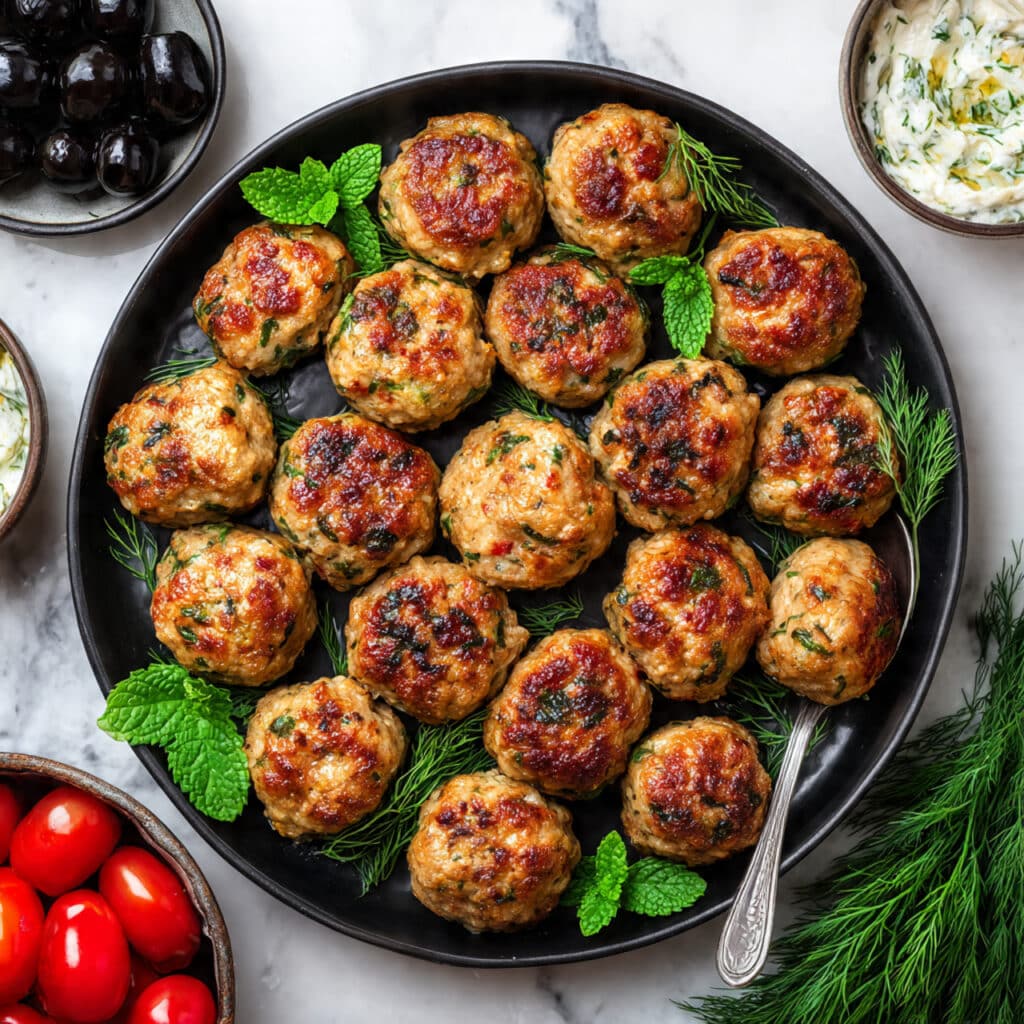 Greek Chicken Meatballs with Tzatziki Recipe