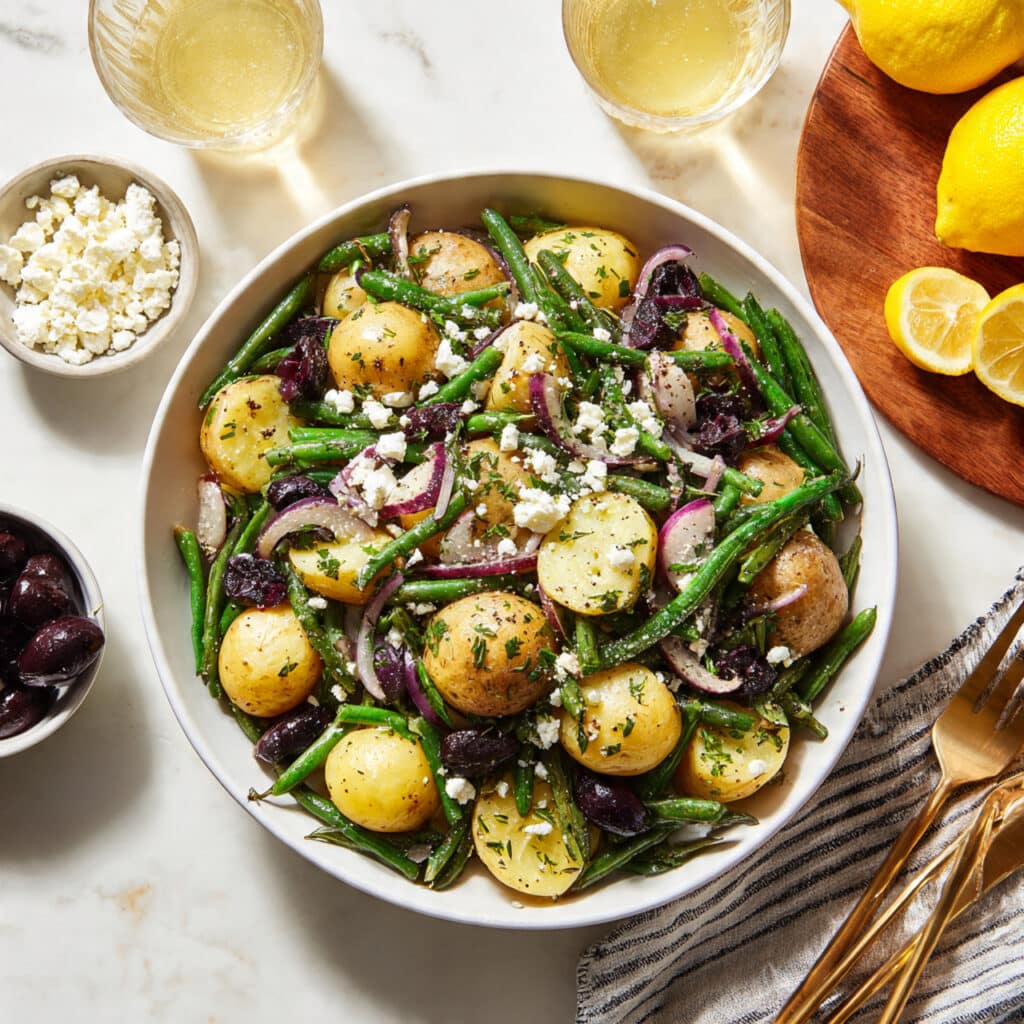 Potato and Green Bean Salad with Feta, Olives, and Lemon-Dijon Dressing Recipe