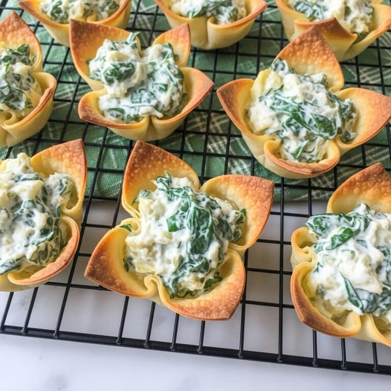 Spinach Artichoke Wonton Cups Recipe