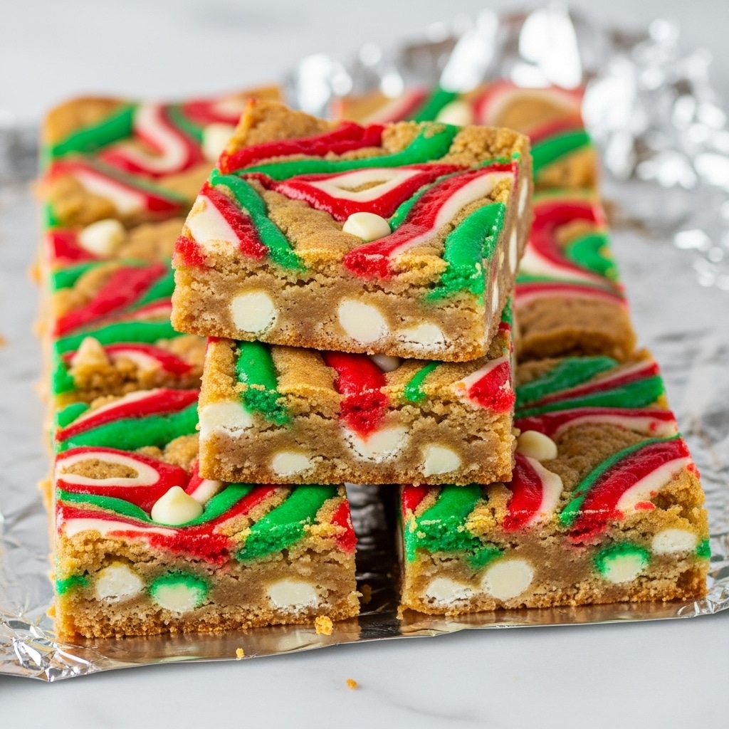 Candy Cane White Chocolate Chip Blondies Recipe