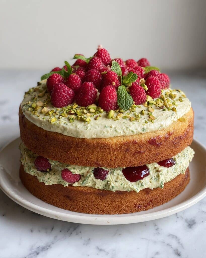 Pistachio Raspberry Cake Recipe
