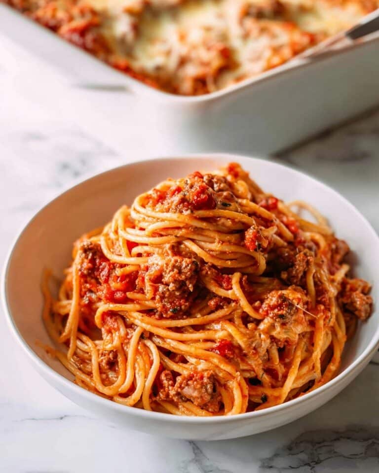 TikTok Alfredo Spaghetti Casserole Recipe