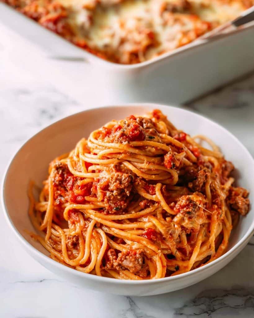 TikTok Alfredo Spaghetti Casserole Recipe