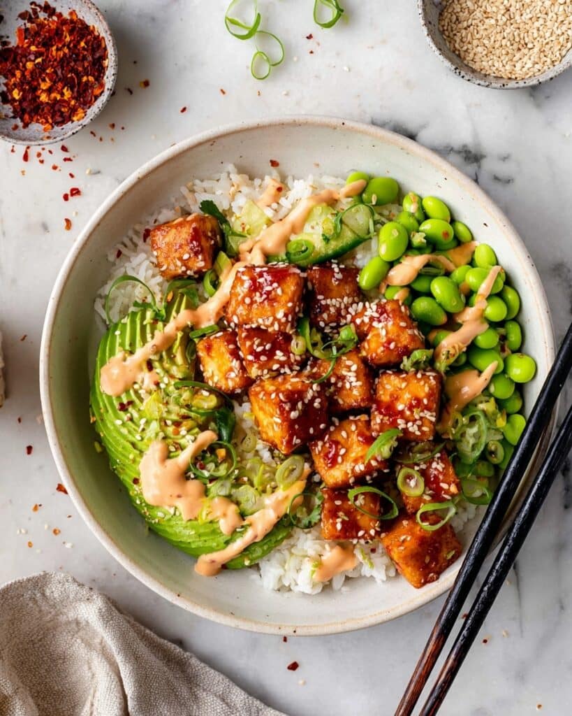 Honey Sriracha Salmon Bowls Recipe