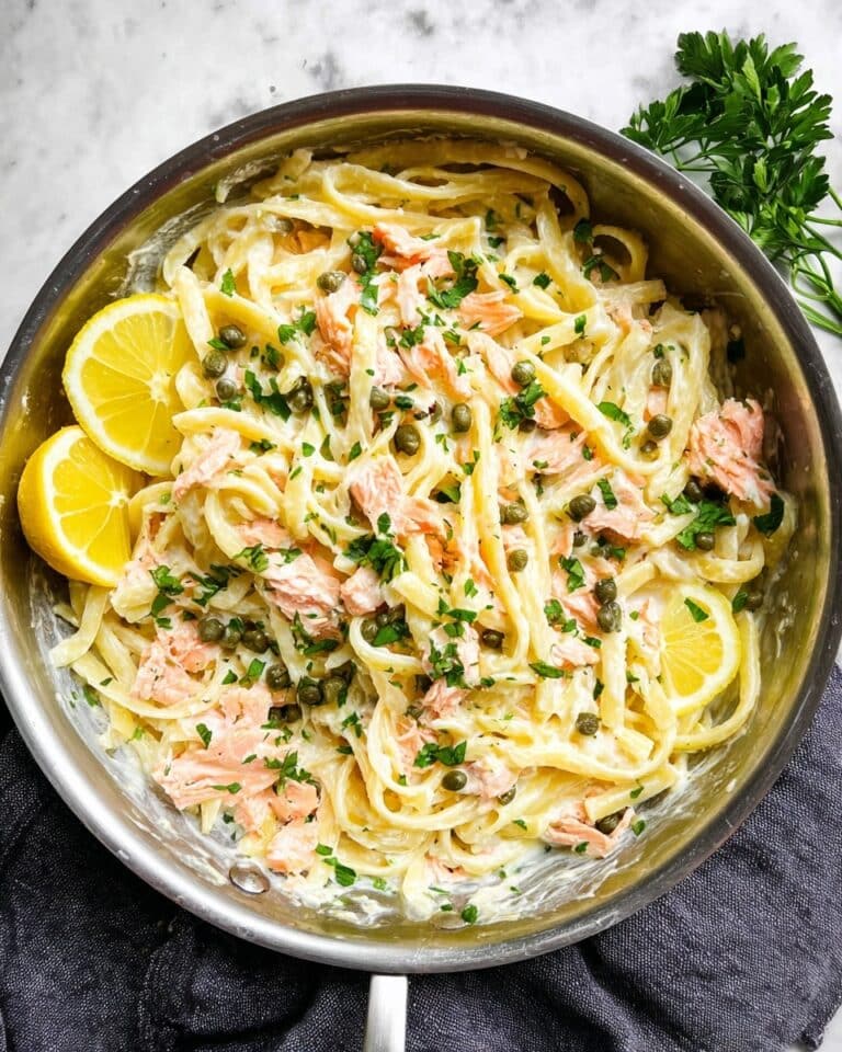 Smoked Salmon Pasta with Lemon Cream Sauce and Capers Recipe