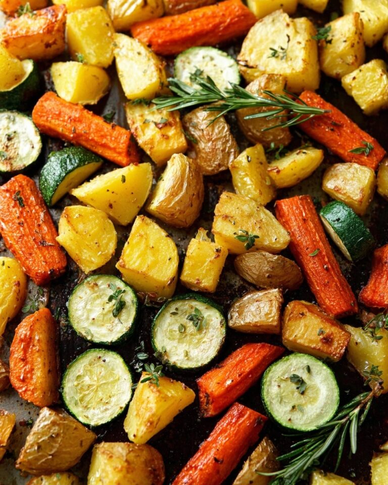 Easy One-Pan Garlic Herb Roasted Potatoes, Carrots, & Zucchini Recipe