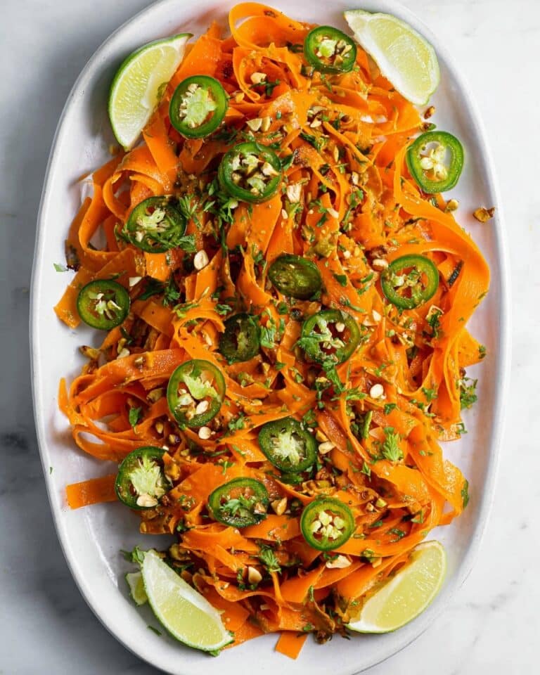 Sweet & Spicy Carrot Ribbons Salad Recipe