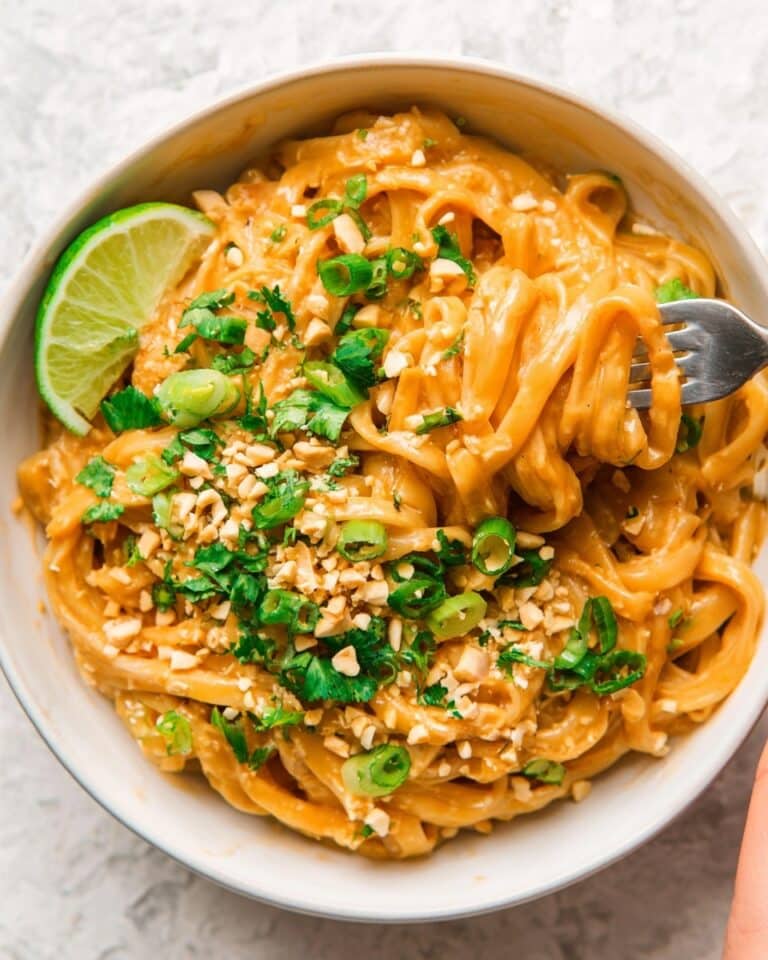 Gluten Free Red Curry Peanut Noodles Recipe