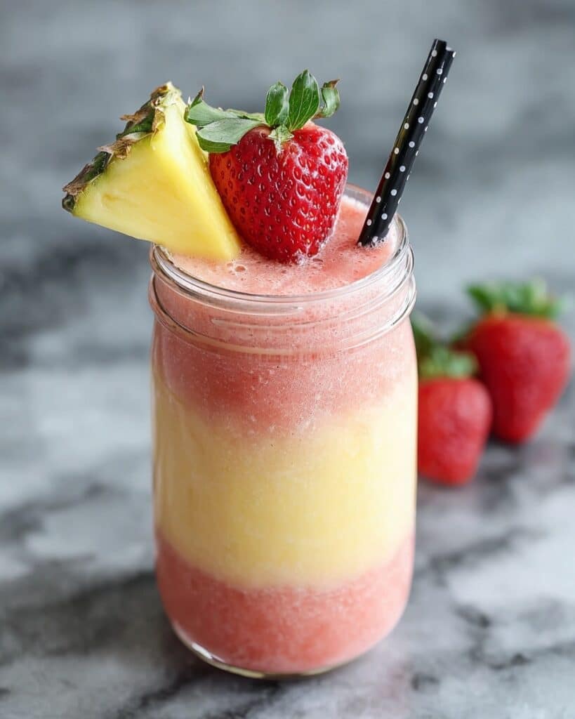 Pineapple Strawberry Swirled Slushies Recipe